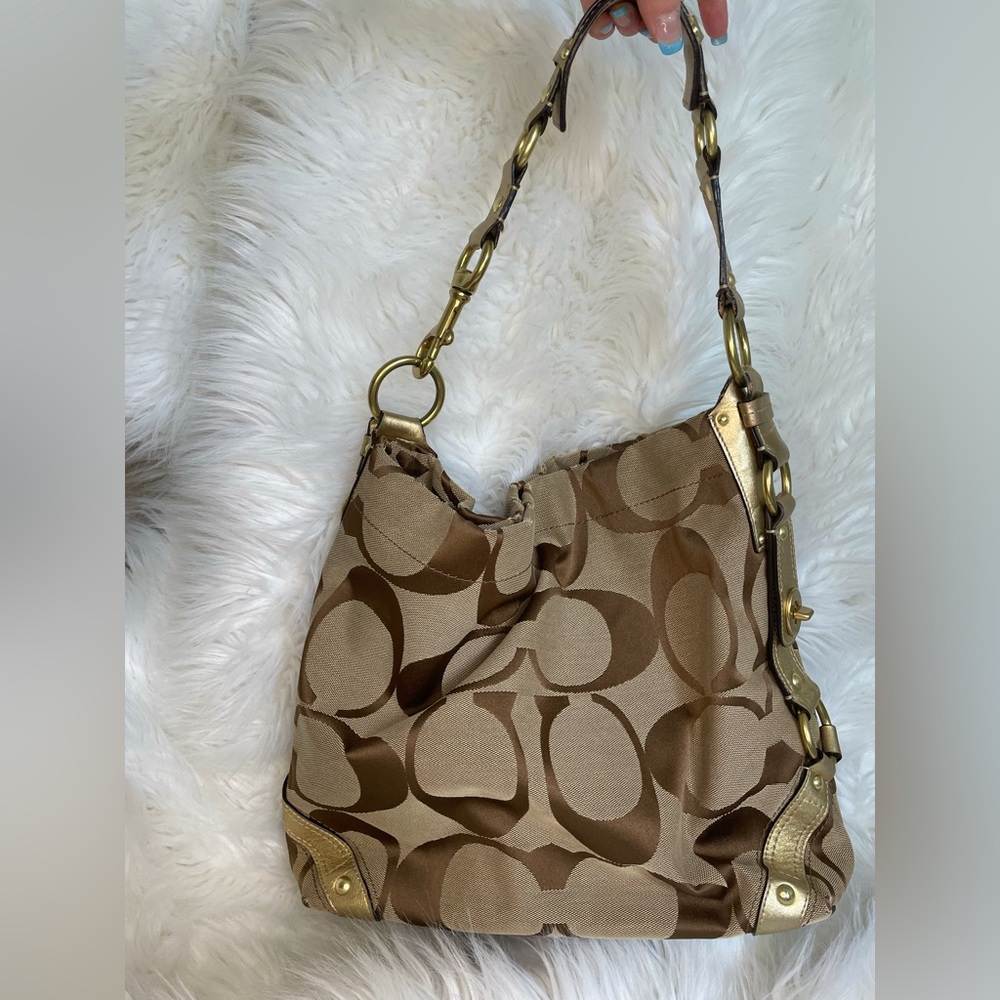 Gold Coach hobo shoulder bag
